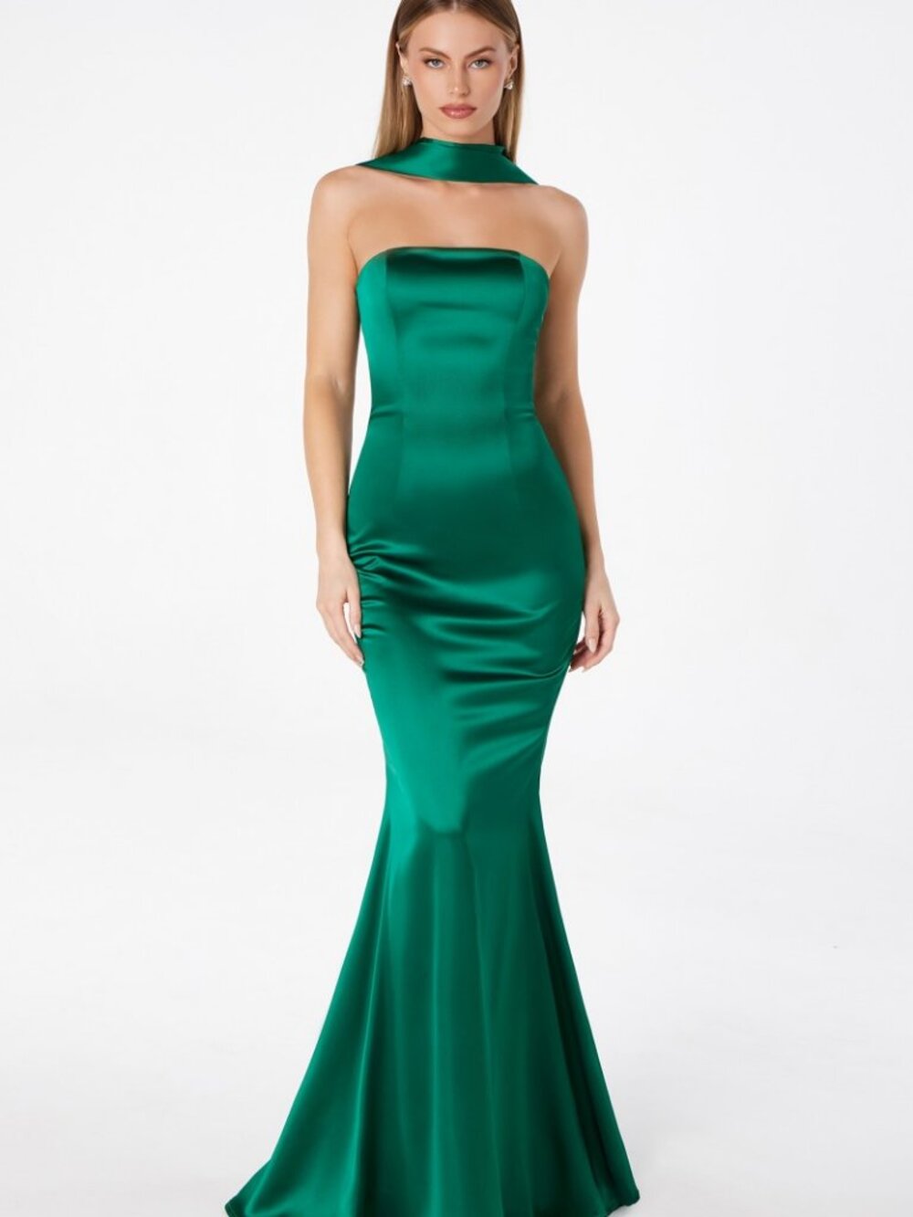 NEW EMERALD Evening Gown Floor Length Formal Elegant Stunning T2012